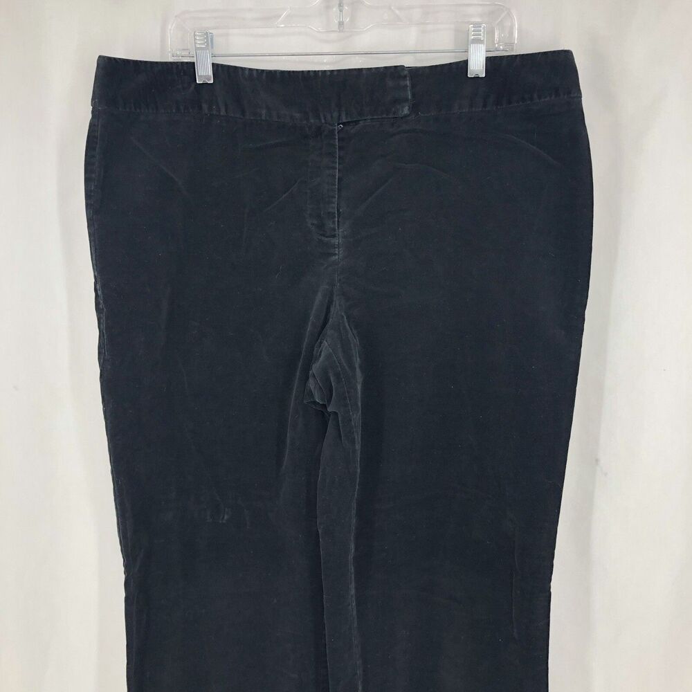 Studio by Liz Claiborne Black Zip Fly Straight Leg Velour Pants 16 (38x31)